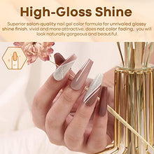 Load image into Gallery viewer, Modelones Gel Nail Polish, Nail Tips and Glue Gel Kit, 6pcs Nude Brown Glitter Gel Polish, Ultra-Portable LED Nail Lamp, Upgraded 15ml 6-in-1 Nail Glue with 240Pcs Press on Nails Nail Art Acrylic Nail
