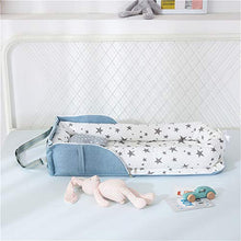 Load image into Gallery viewer, Abreeze Baby Bassinet for Bed Bedside Cribs -Grey Stars Baby Lounger - Breathable & Hypoallergenic Co-Sleeping Baby Bed - 100% Cotton Portable Crib for Bedroom/Travel 0-24 Months