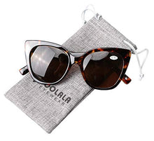 Load image into Gallery viewer, SOOLALA Designer Bifocal Reading Glasses Cat Eye Sunglasses Readers, Leopard, 1.5