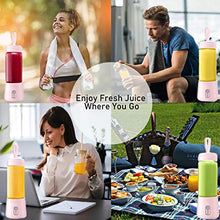 Load image into Gallery viewer, Portable Blender - Personal Size Juicer Cup Fruit Shakes Smoothie Mixer with 2600mAh Rechargeable Battery, Six Blades for Home,Travel,Sports,Gym (Pink)