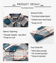 Load image into Gallery viewer, VENZULIA Men's Western Snap Shirt Long Sleeve Regular Fit Plaid Shirts (blueorge. 3XL)