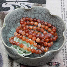 Load image into Gallery viewer, Natural Red Crab Fire Agate Gemstone 8mm Round Beads Stretch Bracelet 7 Inch
