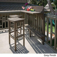 Load image into Gallery viewer, Christopher Knight Home 304147 Caribbean Outdoor Acacia Wood Balcony Bar Set, 3-Pcs Set, Grey Finish