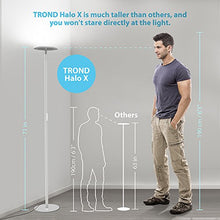 Load image into Gallery viewer, TROND LED Torchiere Floor Lamp, Modern Sky Tall Dimmable Lamp 30W, 5500K Natural Daylight, Max. 5000lm, 71-Inch, 30-Min Timer, Standing Pole Uplight for Living Room Bedroom Office, Silver
