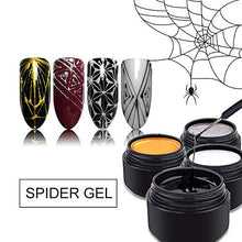 Load image into Gallery viewer, HOT SLAE Spider Gel Nail Art Line Silk Point Creative Pulling Wire Painting Gel Varnish Spider Web Gel 3D Emboss Soak Off White 4 colors/set