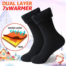 Load image into Gallery viewer, Hissox 2Pack Fleece Lined Thick Cold Weather Women Insulated Thermal Socks & Mens Womens Warm Fur Lined Thick Slipper Gripper Socks