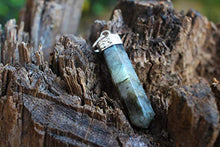 Load image into Gallery viewer, Natural Labradorite Crystal Healing Pendant - For Throat Chakra | Enhances Intuition, Highly Mystical. Relieves Fears & Insecurities. Builds Self-Trust. Cleanses & Protects Aura | With Stylish Chain