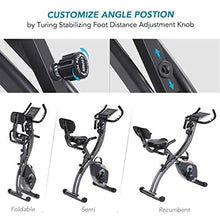 Load image into Gallery viewer, MaxKare Folding Magnetic Upright Exercise Bike w/Pulse Sensor/LCD Monitor Indoor Cycling Bike Stationary Bike Recumbent Exercise Bike with Arm Resistance Bands, Perfect for Home Use