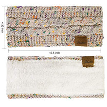 Load image into Gallery viewer, 2 Pack Ear Warmer Headband Women Winter Cable Knit Headband Twist Fuzzy Fleece Lined Gifts Stocking Stuffers for Mom