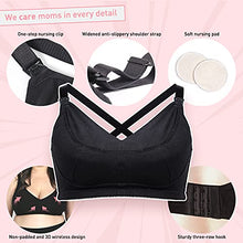 Load image into Gallery viewer, Size-Worriless Pumping Bra Hands Free | Pumping and Nursing Bra in One for Women Plus Size Black
