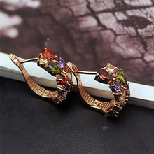 Load image into Gallery viewer, Vanessa Rose Gold Multi Gemstone Jewelry Sets for Women,Sparkling Garnet Amethyst Morganite Peridot Topaz (Not Clip On Earrings)