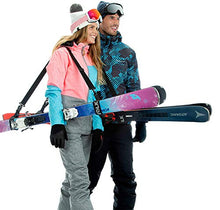 Load image into Gallery viewer, Volk Ski Strap and Pole Carrier - 2 Sets per Pack - Skiing Accessory for Easy Transportation of Your Ski Gear - Feel Comfortable Walking to and from The Mountain - Adjustable Size
