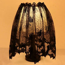 Load image into Gallery viewer, Vlovelife 20 x 60 inch Halloween Lamp Shade Lampshades Cover Topper Scarf Spider Web Black Lace Ribbon Decoration