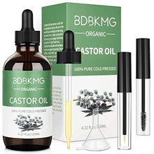 Load image into Gallery viewer, Organic Castor Oil, Castor Oil for Hair Growth Eyelashes Eyebrows, 100% Pure Cold Pressed Castor Oil for Eyelashes,Hair Growth,Beard,Body,Face, Skin Care,Healthy Nail,FREE Mascara Brush & Tube (4oz)