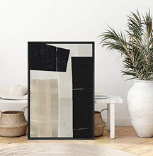 Load image into Gallery viewer, IDEA4WALL Framed Canvas Print Wall Art Multicolor Plant in Blue Vase Geometric Shapes Illustrations Modern Art Chic Colorful for Living Room, Bedroom, Office - 16"x24" Natural