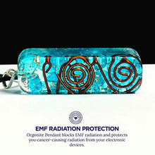 Load image into Gallery viewer, Orgone Pendant with Aquamarine Crystal and Healing Stones for Emf Protection - Healing Crystals Chakra Necklace - Crystal Jewelry for Women - Chakra Stones Based Crystal Pendant Necklace for Men