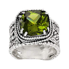 Load image into Gallery viewer, Silpada 'Wade It Out' Natural Peridot Textured Ring in Sterling Silver, Size 8
