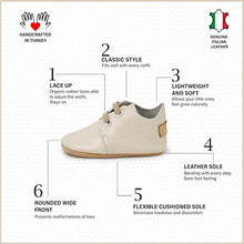 Load image into Gallery viewer, Ella Bonna Oxford Baby Boy Shoes, Soft Sole, Leather Baby Shoes, Toddler Girl Baby Walking Shoes, Newborn Infant Mini Kids Crib Baby Moccasins (Beige, US 5)