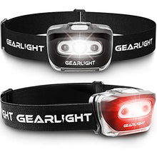 Load image into Gallery viewer, GearLight LED Head Lamp - Pack of 2 Outdoor Flashlight Headlamps w/ Adjustable Headband for Adults and Kids - Hiking & Camping Gear Essentials - S500