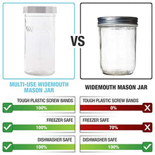 Load image into Gallery viewer, Masontops Multi-Use Wide Mouth Mason Jars - Large 24 Oz Jar Size -13 Piece Set - 4 Pack of Glass Jars & Blackboard Lids
