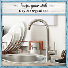 Load image into Gallery viewer, Home Acre Designs Sponge Holder for Kitchen Sink - Ceramic Porcelain Cup for Sponges - Rustic Farmhouse Decor - White