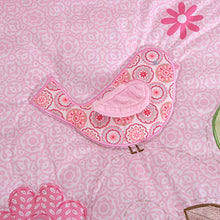 Load image into Gallery viewer, Wowelife Flower Crib Bedding Set Pink Birds Playing 7 Piece Baby Crib Sets with 4 Bumper Pads(Pink-7 Piece)
