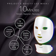Load image into Gallery viewer, Project E Beauty Photon Skin Rejuvenation Face & Neck Mask | Wireless LED Photon Red Blue Green Therapy 7 Color Light Treatment Anti Aging Spot Removal Wrinkles Whitening Facial Skin Care Mask