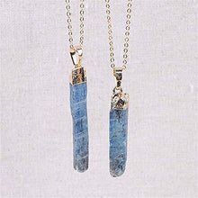 Load image into Gallery viewer, Raw Blue Kyanite Pendant Necklace Sliver/Gold Plated Natural Crystal Necklace