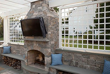 Load image into Gallery viewer, Lish Premium Waterproof Outdoor TV Cover 52 to 55 inches with Front Flap, Thick Fabric, Weatherproof Outdoor TV Enclosure for Outside Tv
