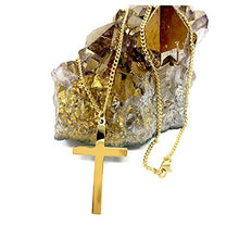 Load image into Gallery viewer, 14K Gold Chain Cross Pendant Necklace for Men, Women w/Real Strong Solid Clasp Miami Cuban Link Style (20)