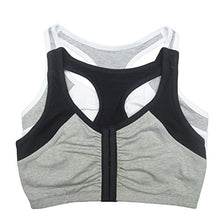 Load image into Gallery viewer, Fruit of the Loom Women's Front Close Racerback (Pack of 2), White Grey/black Grey, 42 (US Size) (US Size)