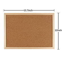 Load image into Gallery viewer, Cork Board Bulletin Board - 15.7"X 12" Vision Board Wood Frame Corkboard Message Board Wall Mounted Pin Board for School, Home & Office (with Pins, Hardware, Rope)