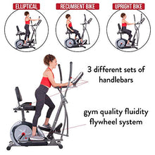 Load image into Gallery viewer, Body Champ 3-in-1 Home Gym, Upright Exercise Bike, Elliptical Machine & Recumbent Bike, Trio Trainer Exercise Machine Plus Two Upper Body Options, Silver, BRT7989