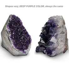 Load image into Gallery viewer, Natural Amethyst (2 lb to 3 lb) Crystal Clusters Stone from Uruguay Raw Geode Quartz - Deep Purple Color