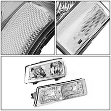 Load image into Gallery viewer, DNA Motoring HL-OH-CS03-4P-CH-CL1 Chrome Housing Headlights Compatible with 2003-2006 Chevy Silverado/Avalanche Fit Models without Factory Cladding