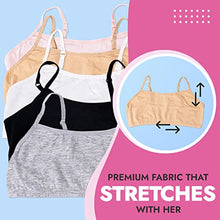 Load image into Gallery viewer, Popular Cotton Girls Training Bra - Crop Cami Training Bras for Girls w Adjustable Straps. Bra Pack 5 PK Pnk Tie Dye XL