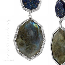 Load image into Gallery viewer, Silpada 'Lapis of Luxury' Natural Lapis & Labradorite Drop Earrings in Sterling Silver