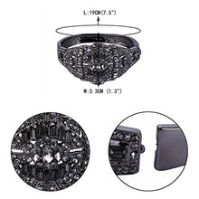 Load image into Gallery viewer, EVER FAITH Black-Tone Austrian Crystal The Great Gatsby Inspired Art Deco Bangle Bracelet Grey