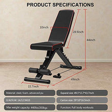 Load image into Gallery viewer, Yoleo Adjustable Weight Bench, Upgrade Version- Seat/Back/Feet Adjustable, 550 lbs Capacity, Folding Flat/Incline/Decline FID Bench, Perfect for Full Body Workouts and Home Gym