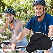 Load image into Gallery viewer, DAWAY C9 Comfortable Exercise Bike Seat Cover - Extra Large Wide Foam & Gel Padded Bicycle Saddle Cushion for Women Men, Fits Spin, Stationary, Cruiser Bikes, Indoor Cycling, Soft