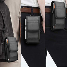 Load image into Gallery viewer, Takfox Phone Holster for Samsung Galaxy S21 Ultra S22 Plus S20 S10+S9 S8 Note 20,A01 A11 A21 A51 A71 A13 A02S A12 A32,K51 Stylo 6 Nylon Cell Phone Belt Clip Holster Carrying Pouch w Card Holder,Black