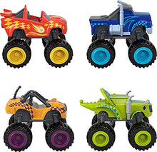 Load image into Gallery viewer, Fisher-Price Blaze and The Monster Machines Racers 4 Pack, Set of Die-Cast Metal Push-Along Vehicles for Preschool Kids Ages 3 Years and Older