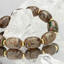 Load image into Gallery viewer, ZenBless Fengshui Protective bracelet Oval Green Tibetan Dzi Beads Bracelet Amulet Bangle Attract Good Luck