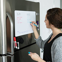 Load image into Gallery viewer, Magnetic Dry Erase Whiteboard Sheet for Kitchen Fridge: with Stain Resistant Technology - 17x11 - Includes 4 Markers and Big Eraser with Magnets - Refrigerator White Board Organizer and Planner