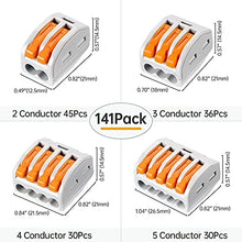 Load image into Gallery viewer, GKEEMARS 141Pcs Lever Wire Nut Connectors, Compact Splicing Conductor Connector for Solid Stranded Flexible Wires 28-12 AWG (Orange)