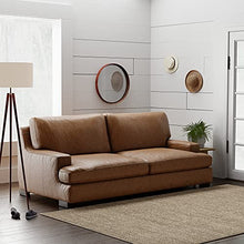 Load image into Gallery viewer, Amazon Brand – Stone & Beam Lauren Genuine Leather Down-Filled Oversized Sofa Couch, 89"W, Cognac
