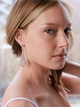 Load image into Gallery viewer, Mariell Zirconia Crystal Art Deco Silver Wedding Dangle Earrings for Women, Jewelry for Bride, Bridesmaid