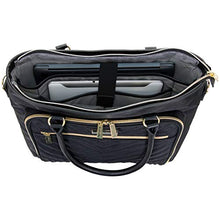 Load image into Gallery viewer, Kenneth Cole Reaction Chelsea Quilted Chevron 15" Laptop & Tablet Business Tote With Removeable Shoulder Strap, Black