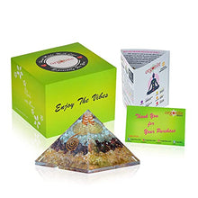 Load image into Gallery viewer, Orgonite Crystal Triple Money Pyramid Energy Generator Promotes Wealth and Prosperity with Green Aventurine, Red Garnet and Citrine – Attract Money and Success with Lucky Orgone Crystals