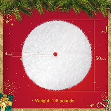 Load image into Gallery viewer, Christmas Tree Skirt, 50 Inch Thicker & Ultra Soft White Christmas Plush Tree Skirt, Machine Washable & Dryable Snowy White Fur Tree Skirt for Christmas Decorations and Ornaments